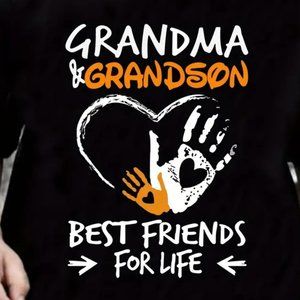 Grandma & Grandson Best Friends for Life Kids Toddler CUTE T-shirt "NEW"